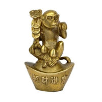 【High-quality】 Original Consecrated Pure ลิ่มทองแดง Ruyi ลิง Lucky Fortune Bronze บ้านลิงของตกแต่งฮวงจุ้ยพระพุทธรูปทิเบต