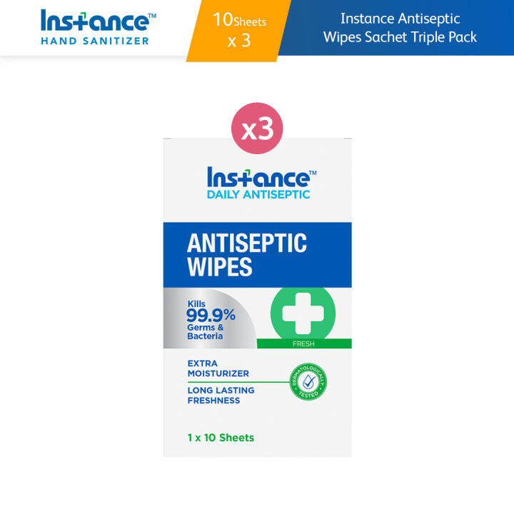 Instance Antiseptic Wipes Sachet Triple Pack Lazada Indonesia