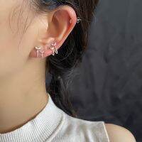 [COD] Gumao creative design wrapped earlobe heart-shaped earrings personality punk cold double-click love