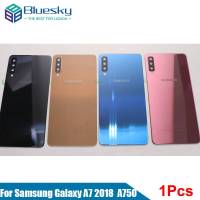 สำหรับSamsung Galaxy A7 A750 A750F A750FD 2018ฝาครอบด้านหลังทดแทนอะไหล่ซ่อม + หูกล้องเลนส์กระจกกรอบ