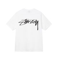 COD เสื้อยืด STUSSY Casual Fashion Brand All-match Classic Logo Print Short-sleeved T-shirt Mens and Womens Pure Cotton