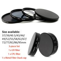 UV filter CPL filter Metal Filter Stack Protect Cap Set 43 46 49 52 55 58 62 67 72 77 82 86 95mm Camera Lens Accessory