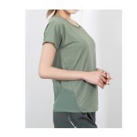 Yoga T-Shirts Quick Dry Fitness Sports Tops Womens Loose Running Shirts Short Sleeve Workout Gym Tees y Backless