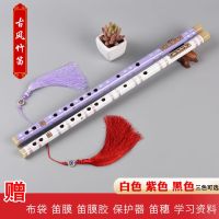 Flute beginner flute section zero introductory ancient musical instrument efg bitter bamboo flute white violet black pendant