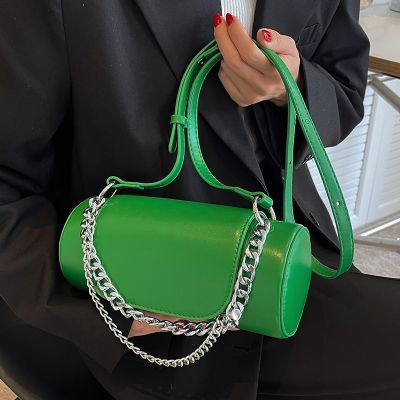 Small design cylinder bag handbag 2022 new fashionable joker one shoulder chain bag han edition his pillow bag