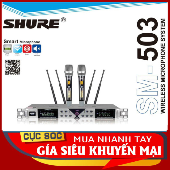 Mic shure hàng usa xịn , bộ micro không dây shure sm - ảnh sản phẩm 1