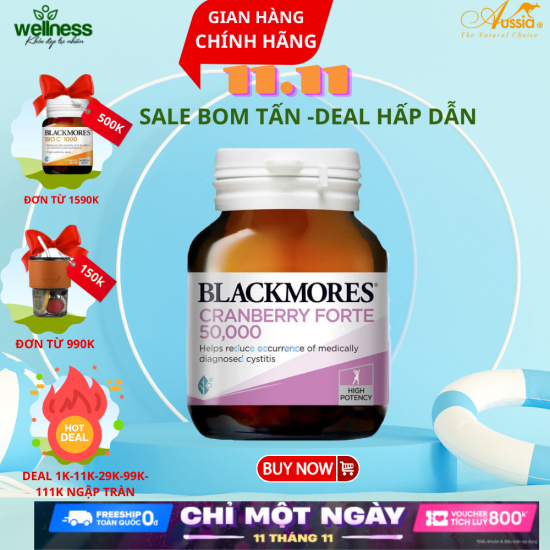 Viên uống hỗ trợ viêm đường tiết niệu blackmores cranberry 50000mg - ảnh sản phẩm 1