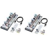 2 Pack PCI-E 1X to 16X VER010-X Expansion Card with M.2 to PCI-E X1 Riser Card NGFF Slot Adapter Card for BTC Mining