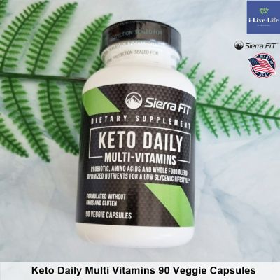 อาหารเสริมคีโต วิตามินรวม Keto Daily Multi Vitamins Probiotic Amino Acids Whole Food 90 Veggie Capsules - Sierra Fit