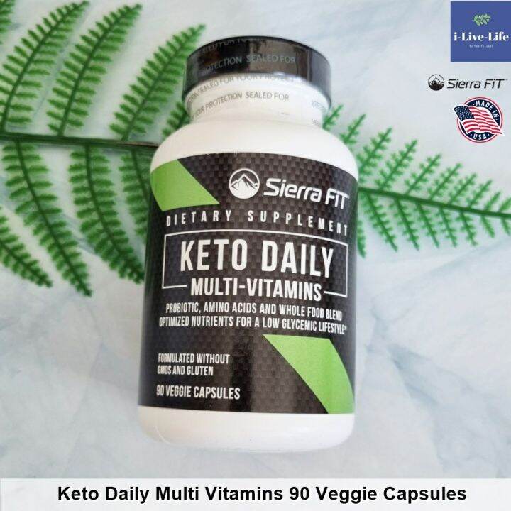 อาหารเสริมคีโต-วิตามินรวม-keto-daily-multi-vitamins-probiotic-amino-acids-whole-food-90-veggie-capsules-sierra-fit