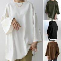 （A Decent）☍☁Call ZANZEA เสื้อเบลาส์สำหรับผู้หญิง,แขนยาวสีทึบขนาดใหญ่สำหรับฤดูใบไม้ผลิเสื้อสวมหัวเบคกี้