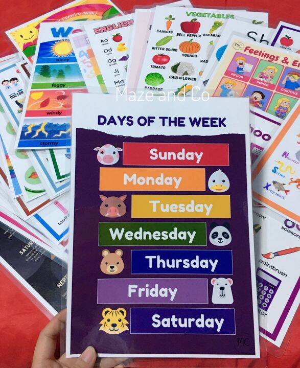Learning Materials and Educational Charts For Kids - Laminated ...