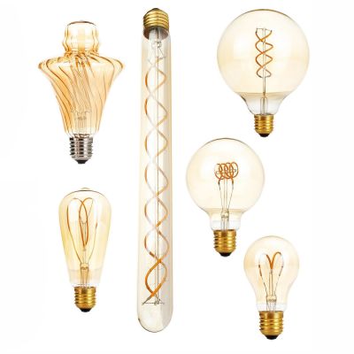 E27 Vintage LED Edison Light Bulb Dimmable Retro Carbon Lamp 220V A60 T30 G80 ST64 G95 G125 Tungsten Indoor Lighting Decoration