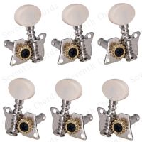 【CW】 A Set 6 Pcs Open Gear String Tuning Pegs Keys Tuners Machine Heads For Guitar With White Small Oval Button