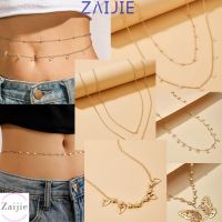 ZAIJIE Women Body Chain Beach Wear Body Jewelry Belly Waist Chain Fashion Bikini Summer Crossover Bohemian Style QC7311537