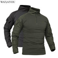 WANAYOU Men Outdoor Tactical Military T-Shirts Camouflage Long Sleeve Sports Shirts Breathable Hunting Climbing Fishing T Shirt