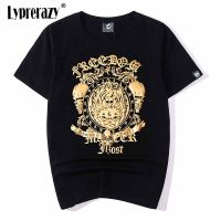 Lyprerazy Japanese Harajuku Ukiyoe Devil Skull Bronzing Printed T Shirt Tide Brand Mens Short Sleeved T-shirt