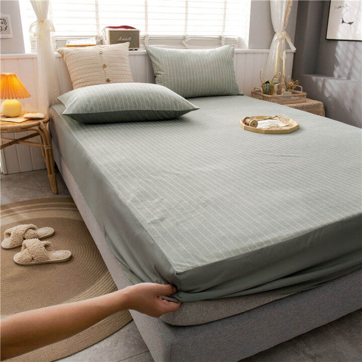 100-cotton-waterproof-fitted-sheet-solid-color-bed-sheets-with-elastic-band-soft-bed-cover-queen-king-size-mattress-cover