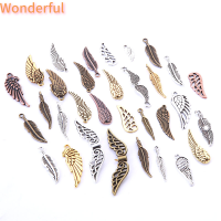 ?【Lowest price】Wonderful จี้ขนนกโลหะแนววินเทจแบบรวม100ชิ้น เซ็ตจี้ทำเครื่องประดับแบบทำมือ