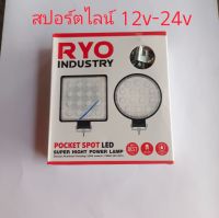 สปอร์ตไลท์ LED รุ่น RYO lNDUSTRY ใส่ได้ทั้ง 12V-24V