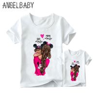 (BEYS baby)จับคู่ชุดครอบครัวซูเปอร์แม่และลูกสาวพิมพ์ชายหญิงเสื้อยืดแม่39; S ของขวัญวันเสื้อผ้าเด็กแอมป์; ผู้หญิงเสื้อยืดตลก