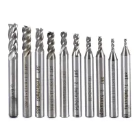 10Pcs HSS 4 ขลุ่ย End Mill Milling Cutter เครื่องมือ ชุด 1.5 / 2 / 2.5 / 3 / 3.5 / 4 / 4.5 / 5 / 5.5 / 6 มม. ก้านตรง Router Bit Set CNC เครื่องมือ