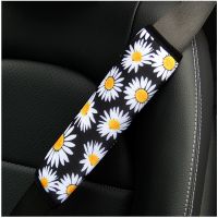 Car Seat Belt Cover Daisy Sunflower Knitted Fabric Universal Auto Seat Belt Covers Shoulder Protection Seat Covers