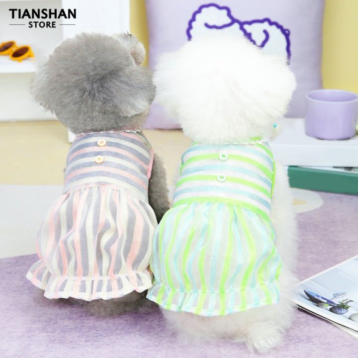 tianshan-กระโปรงสั้น-ระบายอากาศ-แฟชั่นฤดูร้อน-สําหรับสัตว์เลี้ยง-สุนัขขนาดเล็ก