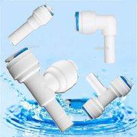 Reverse Osmosis 1/4 3/8 Hose Connection Quick Coupling 1/4 3/8 Stem L Straight Tee RO Water Aquarium Plastic Joint Pipe Fitting