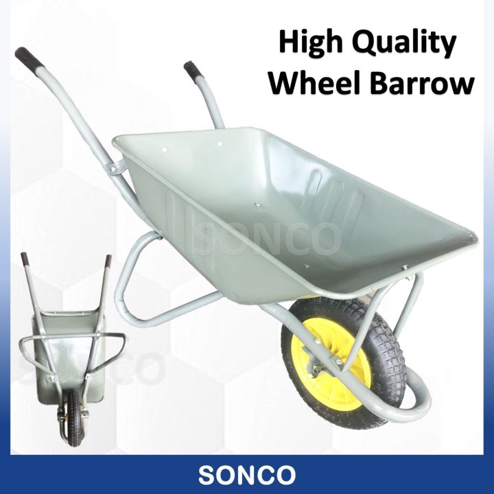 High Quality Wheelbarrow Cart Wheel Barrow Shallow Type Kereta Sorong Tolak Cw Tayar Angin 7605