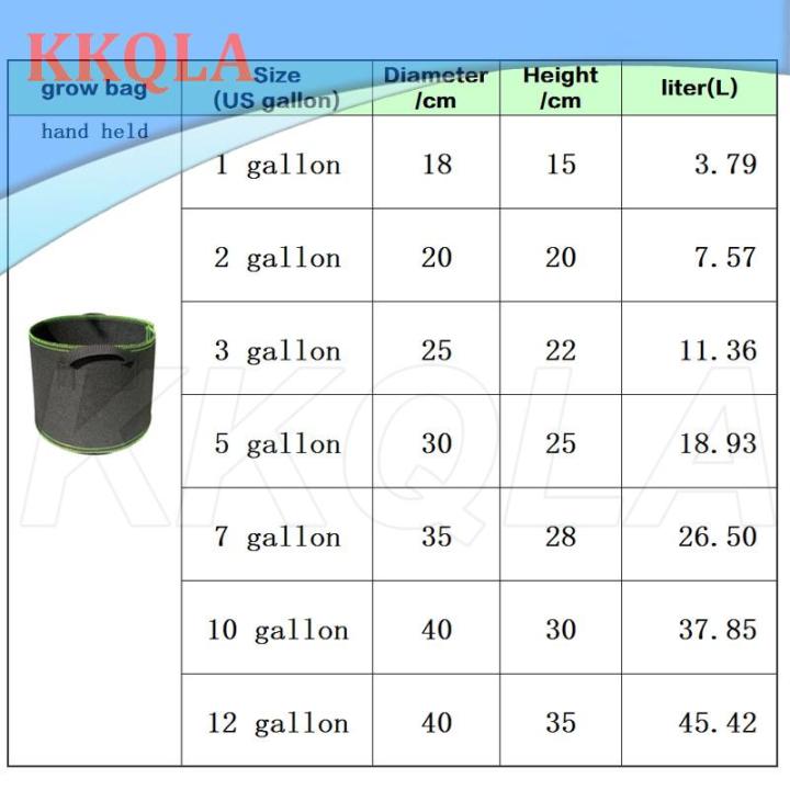 qkkqla-5pcs-3-5-10-gallon-fabric-plant-grow-bags-tree-pots-garden-vegetable-potato-flower-planting-container-nursery-pots-bag