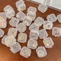 30PCS Small Boxes Square Transparent Plastic Box Jewelry Storage Case Finishing Container Packaging Storage Box for Earrings