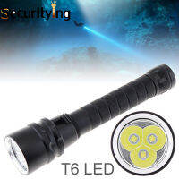 SecurityIng 7500 Lumens Professional ไฟฉายดำน้ำ3 XM-T6 LED แบบพกพา Dive Torch 200M ใต้น้ำกันน้ำไฟฉายที่มีประสิทธิภาพสำหรับดำน้ำ/ภูเขา/ปีนเขา