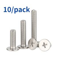 10pcs/lot Stainless Steel Cross Phillips Ultra Thin Super Low Flat Wafer Head Bolt Screw M1.4 M1.6 M2 M2.5 M3 M4 M5 M6 M8