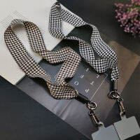 Houndstooth คลิปศัพท์ Universal Key Chain U Disk Work ยี่ห้อ Chain ศัพท์มือถือ Lanyard แขวนคอกว้างผ้าเข็มขัดจี้