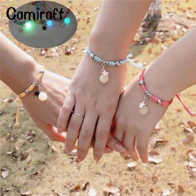 Camiraft 3ชิ้นส่องสว่างสร้อยข้อมือมิตรภาพที่ดีที่สุด BFF สร้อยข้อมือสำหรับ3สร้างสรรค์ปรับเสน่ห์สร้อยข้อมือเครื่องประดับแฟนคู่รักเพื่อนของขวัญ