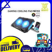 พัดลมระบายความร้อน Nubwo Gaming Cooler Pad RGB NF-212 ใช้ได้กับขนาดหน้าจอ 12"-18" พร้อมที่วางมือถือ