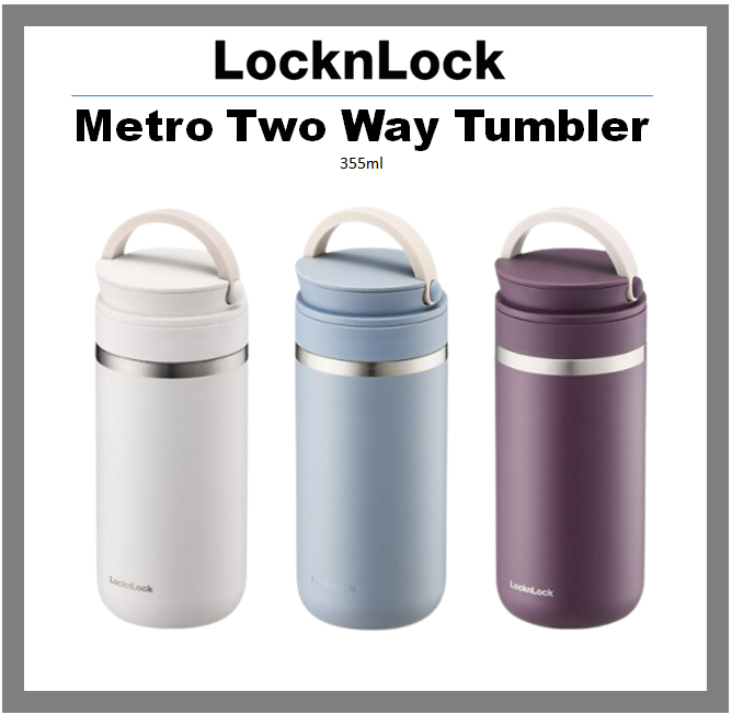 LocknLock Metro Two Way Tumbler Handle Cup Water Bottle Stainless