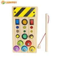 LED Light Switch Montessori Toys Wooden Busy Board No Toxic Handle Switch Busy Light Creative Design for Kid Child