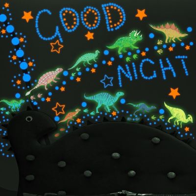 ❧ Dinosaur Starry Sky Color Luminous Decorative Wall Stickers Childrens Room Bedroom Background Wall Creative Wall Stickers Toy