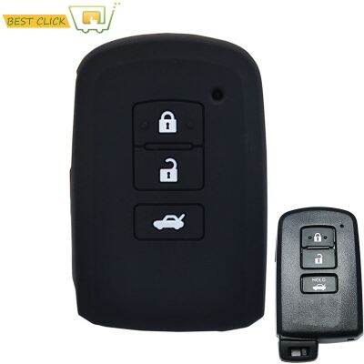 ซิลิโคนสำหรับ Toyota Camry Avalon Rav4 Highlander Land Cruiser Keyless Fob Shell Skin Keyring Key Chain ผู้ถือ