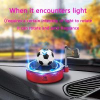 5ml Car Aromatherapy Solar Power Eliminate Odor Football Soccer Rotate Retro Gramophone Record Air Freshener Interior Decorate