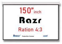 Razr Projector Wall Screen 150 นิ้ว 4:3 จอโปรเจคเตอร์ จอแขวนมือดึง (90 x 120 inch) รุ่น WMW-V150 จอม้วนเก็บอัตโนมัติ