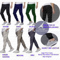 Atjin Original- Celana Jogger Sirwal Pria Katun Stretch Lembut Murah Kualitas Premium Hitam -Biru-Hijau-Krem-Mocha-Abu/ Celana SIrwal / Celana Muslim /Celana Joger Pria  [ READY 6 Warna , Size 28-40]