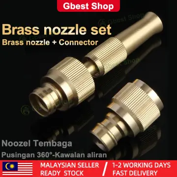 Heavy Duty Solid Brass Hose Nozzle For Car Wash Screw Connector 1