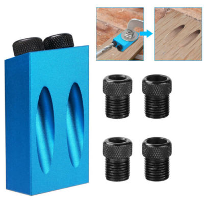 HH-DDPJ6/8/10mm 15 Degree Angle Adapter Pocket Hole Jig Kit Drive Adapter For Woodworking Angle Drilling Holes Guide Wood Tools