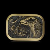 Fashion Retro Pure Copper Carving Eagle Belt Buckle Super Cool Male Logo Jeans Accessories Fit 3.8-4cm Belt Man Gift Belts