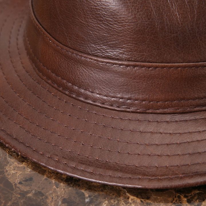 ชาย-100-หนังแท้หมวกแจ๊สผู้ใหญ่หมวก-fedoras-ชายหนังแกะ-fedoras-หมวกบุรุษกว้าง-brim-หนังคาวบอยหมวกคาวบอย-b-7284