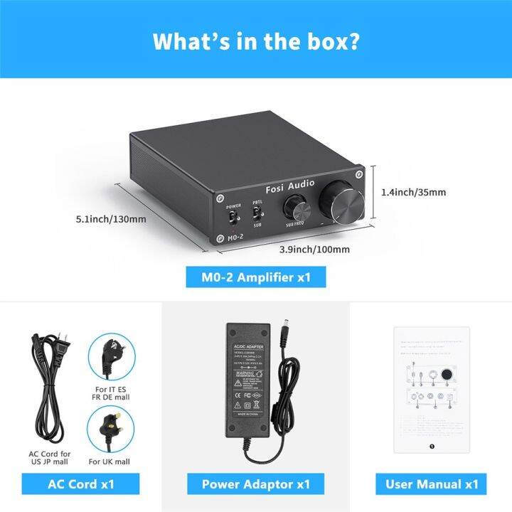 Fosi Audio Subwoofer Amplifier Mono Channel Amp Home T Power Amp 100W M02 TPA3116 Chip