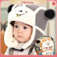 J-BRITNEY หมวกหมวกป้องกันหูเสื้อกันหนาวแบบสวมศีรษะหนาหมวกเด็กอบอุ่นหัวห่อ